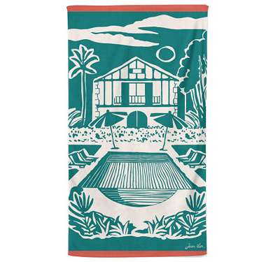 Drap de plage Etxola Vert pin Jean Vier