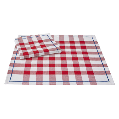 2 Serviettes de table Bistrot Français Rouge Le Jacquard Français