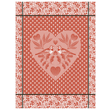 4 Torchons Amour Coque­li­cot Le Jacquard Français