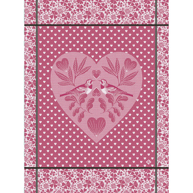 4 Torchons Amour Pivoine Le Jacquard Français
