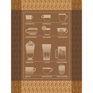 4 Torchons Barista Mocca­cino Le Jacquard Français