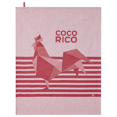 4 Torchons Coco Rico Rouge Le Jacquard Français
