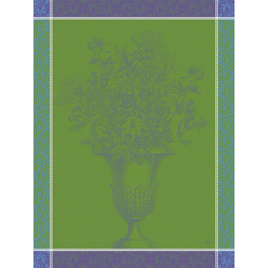 4 Torchons Florai­son Uni Lilas Le Jacquard Français