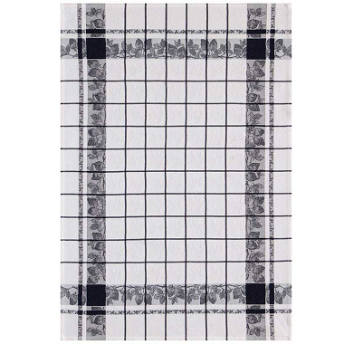 4 Torchons fraises noir Le Jacquard Français