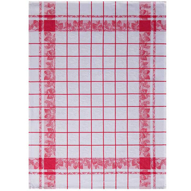 4 Torchons fraises rouge Le Jacquard Français