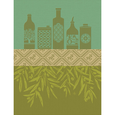 4 Torchons Huile Provençale Olive Le Jacquard Français