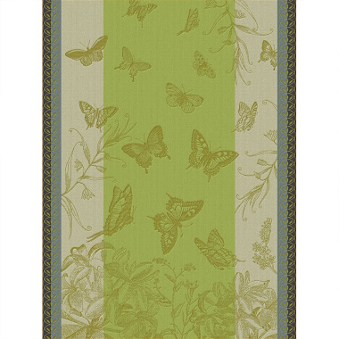 4 Torchons Jardins des Papillons Succu­lente Le Jacquard Français