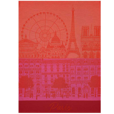 4 Torchons Paris pano­rama baiser Le Jacquard Français