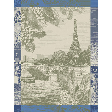 4 Torchons Paris sur seine Tuile­ries Le Jacquard Français
