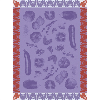 4 Torchons Rata­touille Auber­gine Le Jacquard Français