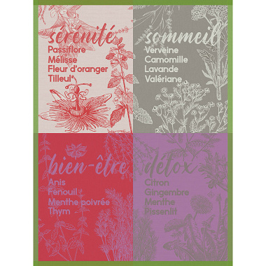 4 Torchons Séré­nité Passi­flore Le Jacquard Français