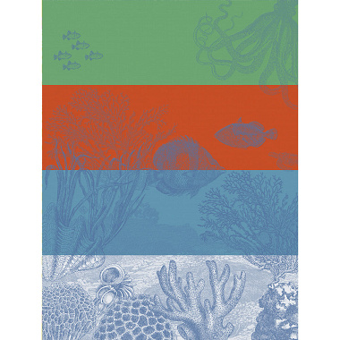 4 Torchons sous l’océan marin Le Jacquard Français