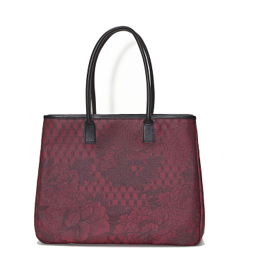 Sac Shop­ping Pivoine Bordeaux Le Jacquard Français