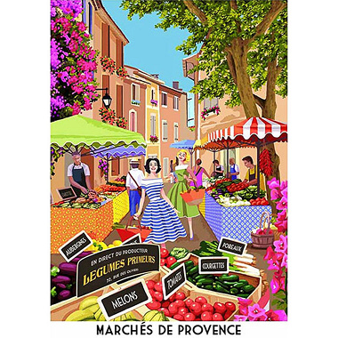 3 Torchons Marché Provençal L’En­so­leillade