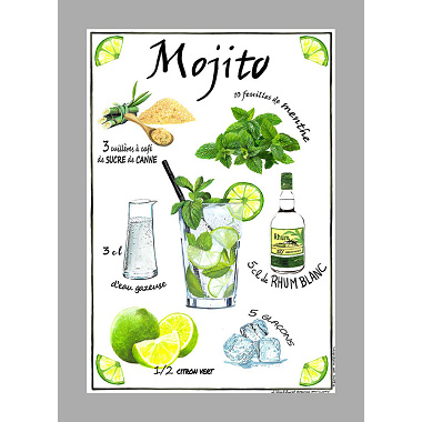 3 Torchons Mojito L’En­so­leillade