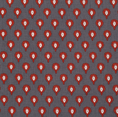 Tissu India­naire Gris Corail Les Olivades