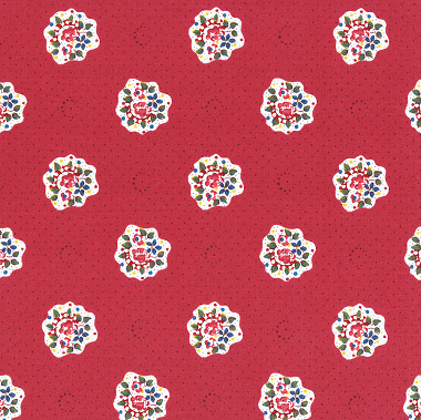 Tissu Maïa­nenco Rouge Cosmos Les Olivades