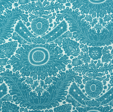 Tissu Mondra­gon Bleu Turquoise Les Olivades