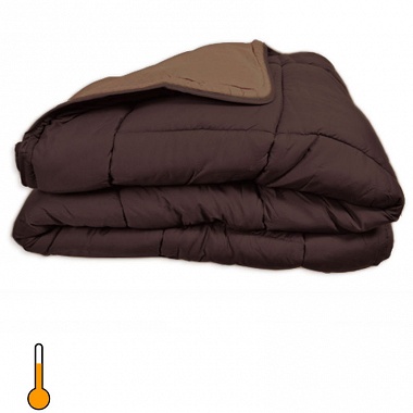Couette cocoon bico­lore 400 gr choco­lat/moka toison d’or