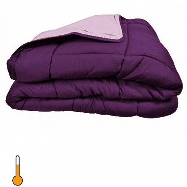 Couette cocoon bico­lore 400 gr prune/parme toison d’or