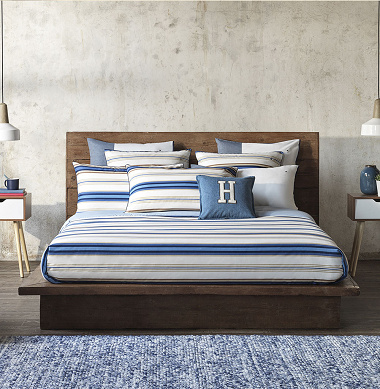 Housse de couette Iconic Stripes Ocean Tommy Hilfi­ger