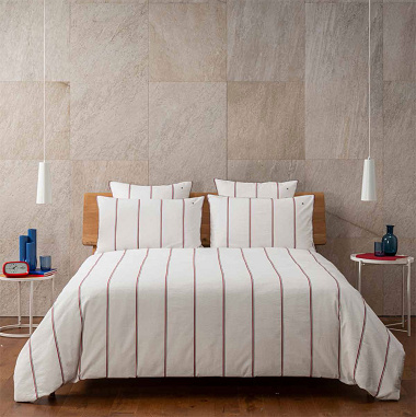 Housse de couette Seer­su­cker Blanc Tommy Hilfi­ger
