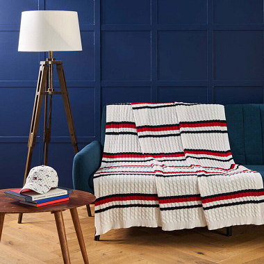 Plaid Strip­ped Knit Off White Tommy Hilfi­ger