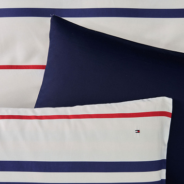 Taies d’oreiller Clas­sic Stripes Navy Tommy Hilfi­ger