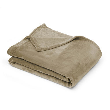 Plaid micro­fibre taupe Tradi­tion des Vosges