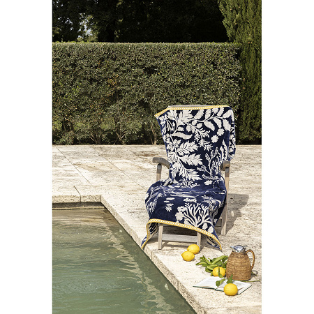 Drap de plage Calypso Marine 100×180 cm Alexandre Turpault
