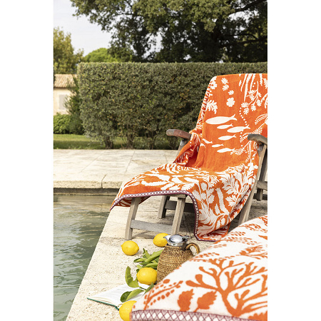 Drap de plage Calypso Orange 100×180 cm Alexandre Turpault