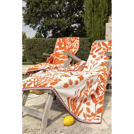 Drap de plage Calypso Orange 100×180 cm Alexandre Turpault