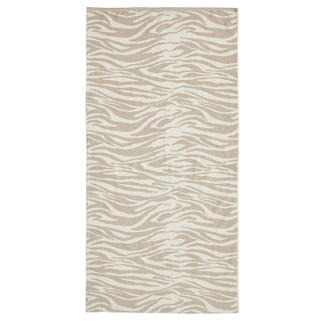 Drap de douche Zèbre Beige/Blanc 70×140 cm Anne de Solène