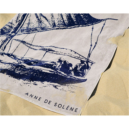 Drap de plage Felucca Gris 100×180 cm Anne de Solène