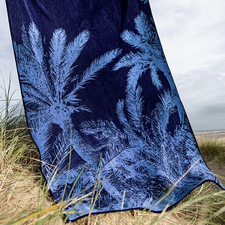 Drap de plage Voyage Bleu 100×180 cm Anne de Solène