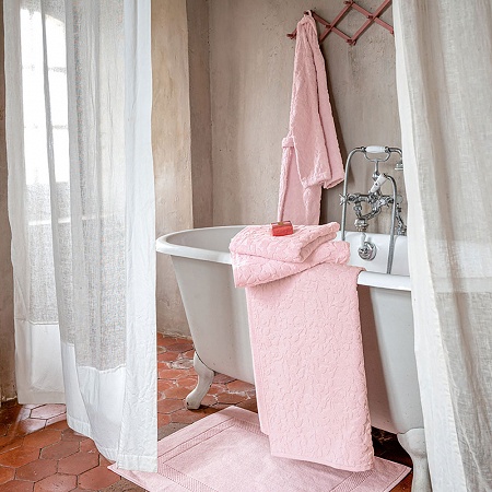 Serviette de toilette Aura éponge Rose 50×100 cm Anne de Solène
