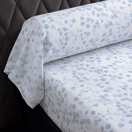 Taie de traver­sin Rosée Bleu 86×210 cm Anne de Solène