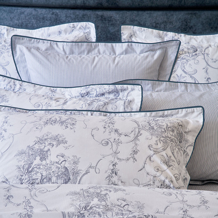Taie d’oreiller Promise Blanc/Gris 50×75 cm Anne de Solène