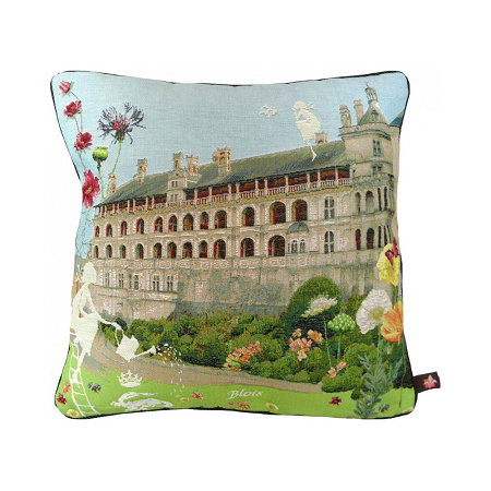 Cous­sin Château de Blois fleuri 50×50 cm Art de Lys