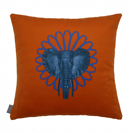 Cous­sin Eléphant Orange 47×47 cm Art de Lys