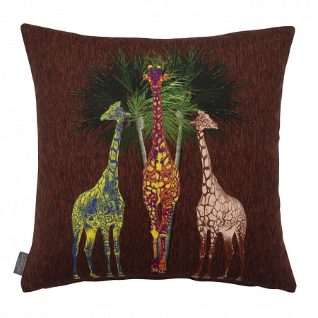 Cous­sin Girafe Rouge 47×47 cm Art de Lys