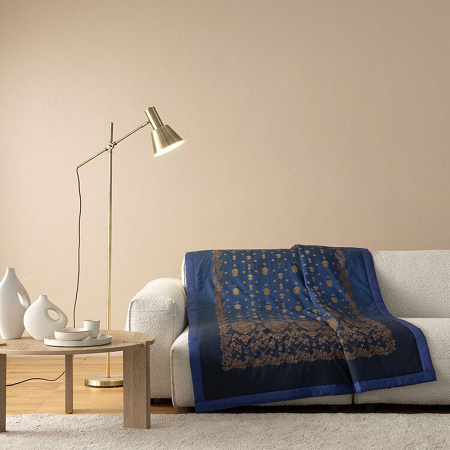 Plaid Gold Decor Blue 135×190 cm Bassetti