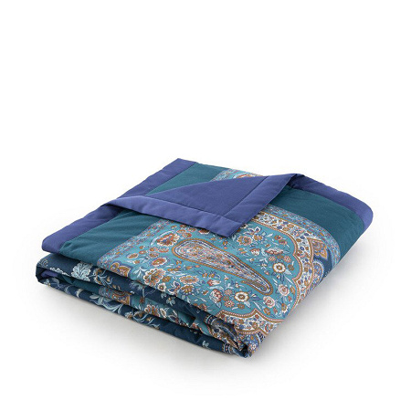 Plaid Indian Roses Blu 135×190 cm Bassetti