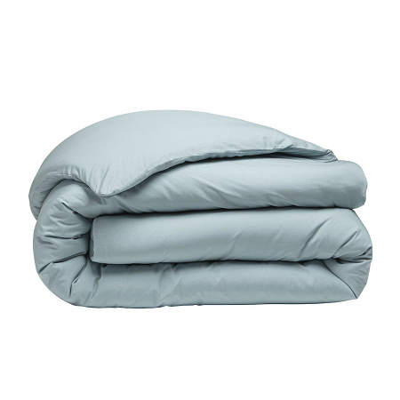 Housse de couette Percale lavée Bleu Lagon 260×240 cm Baton rouge