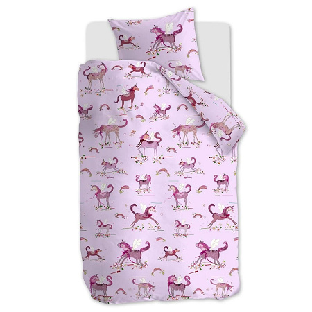 Parure de couette Unicorn Para­dise Pink 140×200 cm + 1 60×70 cm Beddin­ghouse kids