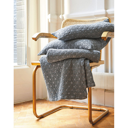 Plaid Everest Ardoise 140×200 cm Blanc des Vosges