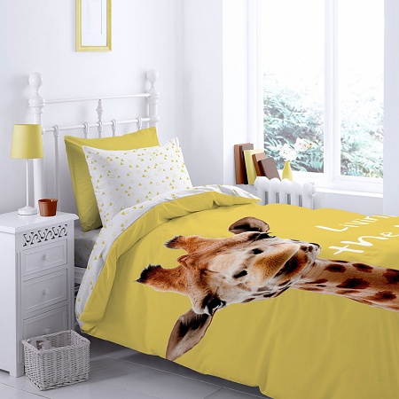 Parure de couette Girafe 140×200 cm + 1 65×65 Cathe­rine Lans­field