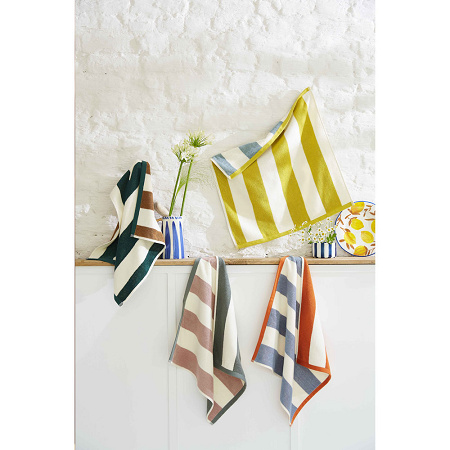 6 Carrés éponge Rivage Jaune/Bleu 50×50 cm Coucke
