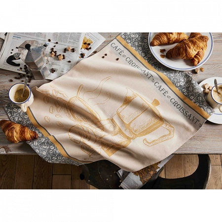 6 Torchons Café Crois­sant 50×75 cm Coucke