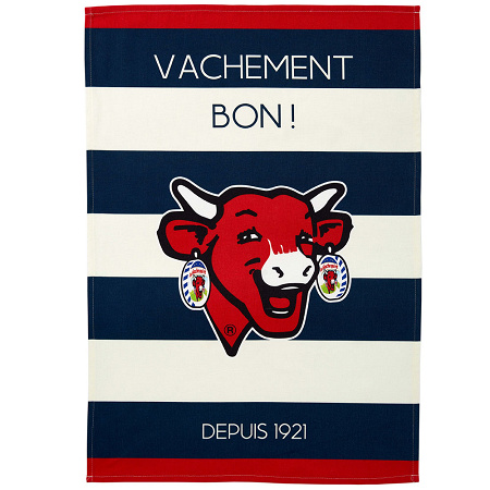 6 Torchons La vache qui rit Rayé bleu 50×75 cm Coucke